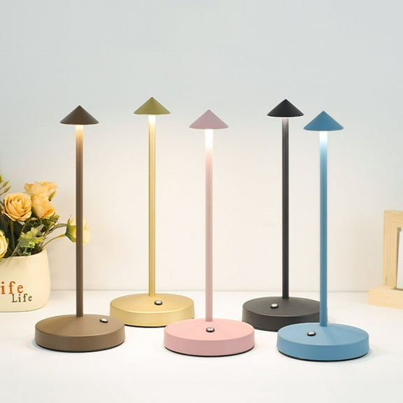 Joernso Battery-Powered Metal Desk Lamp Touch Control Flicker Free Dimmable Non-Slip Design Modern Wireless Bedside Lamp
