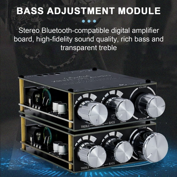 Joernso Bluetooth-compatible 5.0 TPA3116D2 Module Power Amplifier Board 2x100W Stereo Digital Power Amplifier Board Module Stereo Treble And Bass Adjustment Module