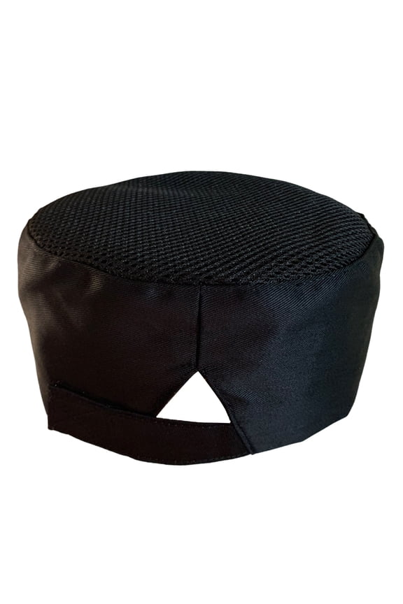 Breathable Mesh Flat Dome Adjustable Fastener Tape Chef Hat Japanese Korean Food Waiter Working Hat