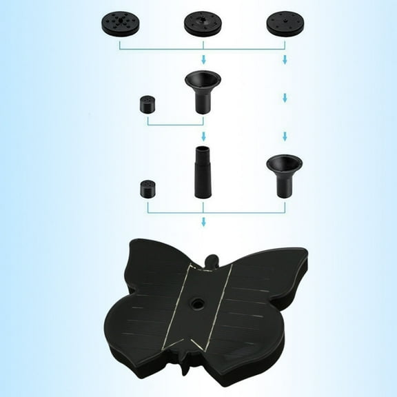 Joernso Butterfly Solar Fountain Outdoor Pool Pond Bird Bath Water Pump Waterfall Decor