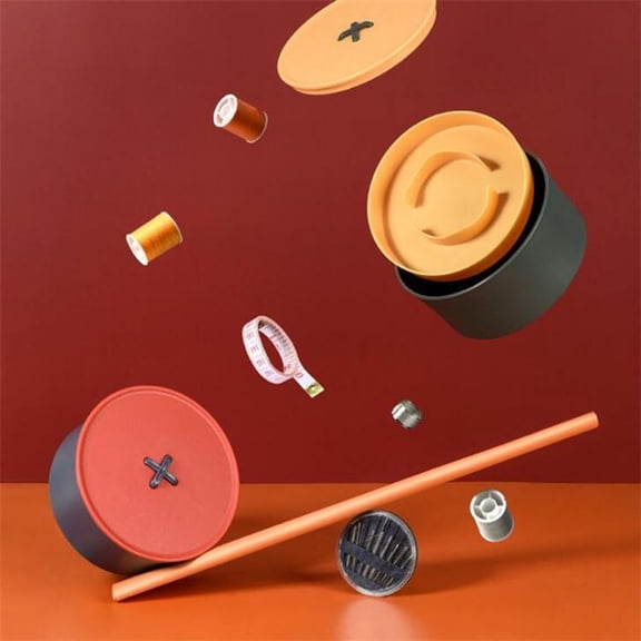 Joernso Button Shape Box Exquisite Lightweight Portable Handmade Sewing Needle Kitting Tool Storage Case for Home