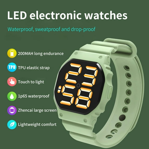 Joernso C5 Electronic Watch 30 Meters Waterproof Decorative Large Screen Fashion Luminous Student LED Digital Watch for Daily Life