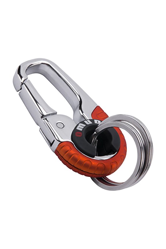 Car Keychain Zinc Alloy Stainless Steel Keyring Rotating Fixed Ring System Car Interior Key Holder Anti-Corrosion Key Organizer
