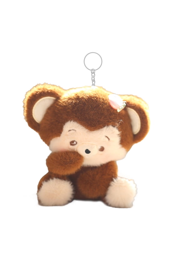 Cartoon Monkey Doll Soft Stuffed Animal Doll Pendant Keychain PP Cotton Filled Backpack Car Office Home Decor Gift