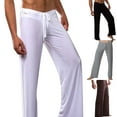 thumbnail image 1 of Joernso Casual Men Solid Color Drawstring Homewear Yoga Pants Loose Pajama Trousers, 1 of 6