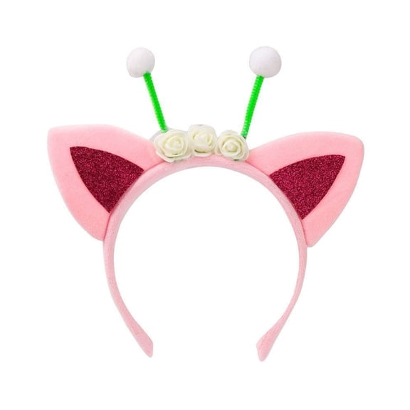 Joernso Cat Ears Hair Hoop Plush Sequins Cat Party Decoration Hairband Birthday Party Supplies Versatile Accessories