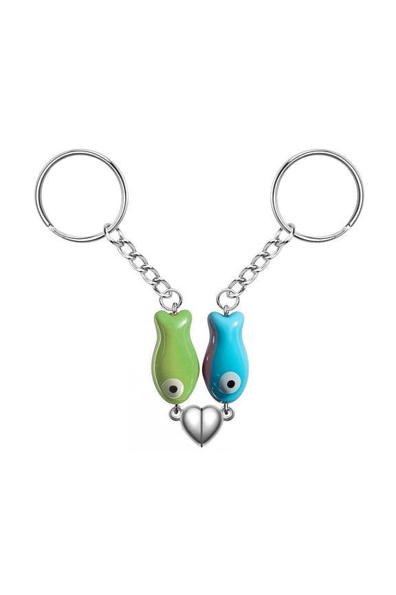 Ceramic Fish Matching Keychains Magnetic Heart Strap Matching Phone Charm Couples Stuff Valentines Day Gifts