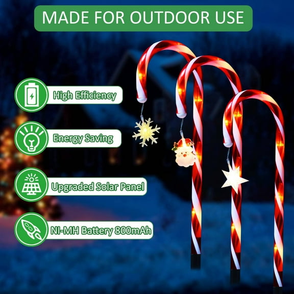 Joernso Christmas Candy Cane LED Lights 1 Drag 8 Create Atmosphere Festive Path Light Indoor Outdoor Decorations