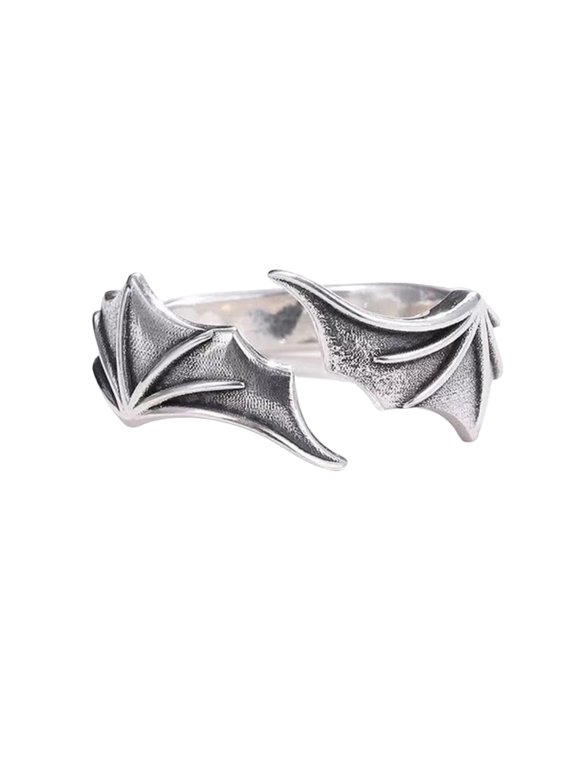 Couple Ring Adjustable Valentine Gift Open End Fashion Angels Devil Wing Lover Ring Jewelry Accessory
