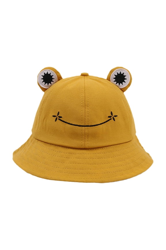 Cute Frog Design Sun Protection Fisherman Hat Children Adults Outdoor Bucket Cap