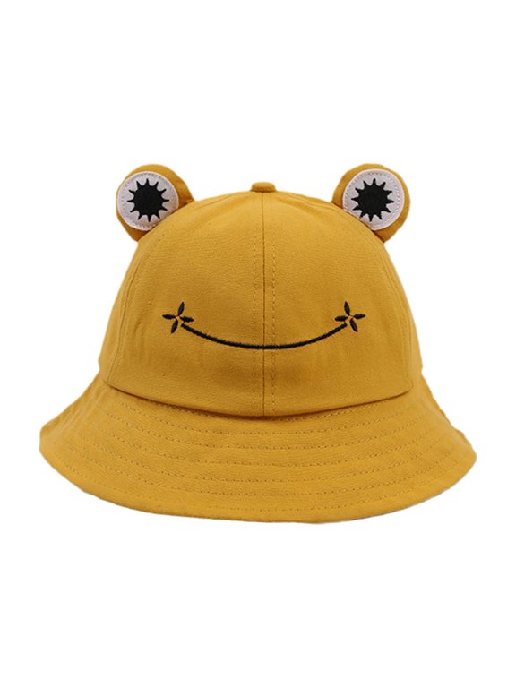 Cute Frog Design Sun Protection Fisherman Hat Children Adults Outdoor Bucket Cap