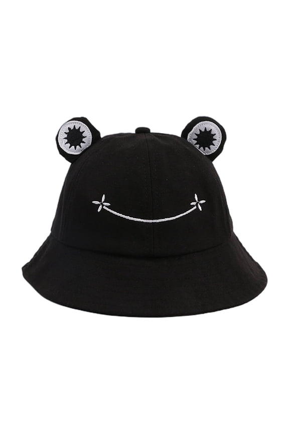Cute Frog Design Sun Protection Fisherman Hat Children Adults Outdoor Bucket Cap