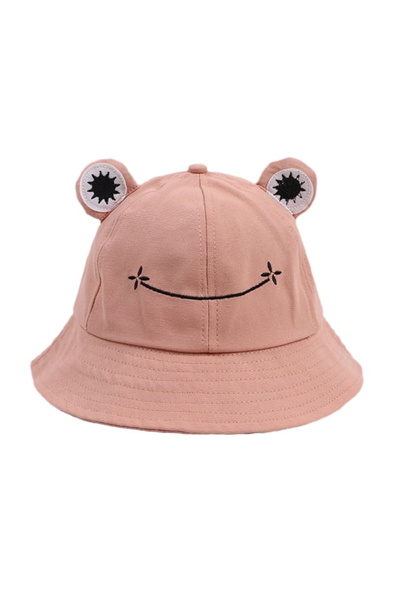 Cute Frog Design Sun Protection Fisherman Hat Children Adults Outdoor Bucket Cap