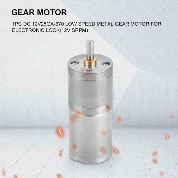Joernso DC 12V 25mm 5-1200RPM Metal Gear Reduction Worm Reversible Turbo Geared Motor