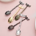 thumbnail image 1 of Joernso Dessert Spoon Rust Proof Vintage Zinc Alloy Mini Coffee Milk Exquisite Spoon for Party, 1 of 8