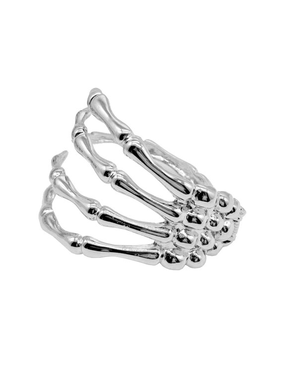 Devil Claw Bracelet Gothic Ghost Hand Retro Skull Skeleton Hand Bangle Open Bone Arm Cuff Halloween Costume Accessory Party Jewelry