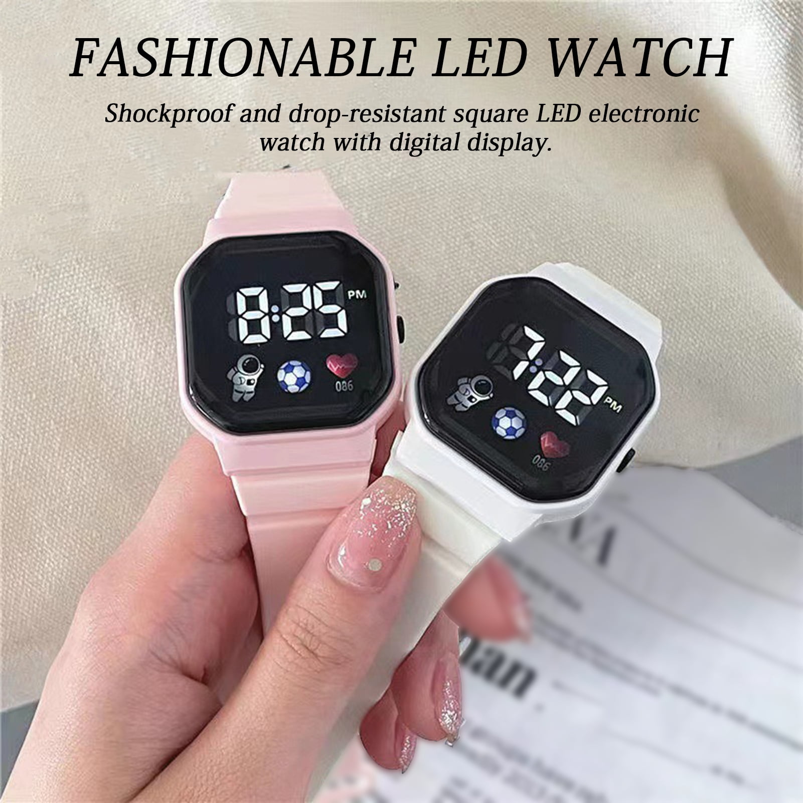 Joernso Digital LED Sports Watch Shockproof Square Design Large Screen ...
