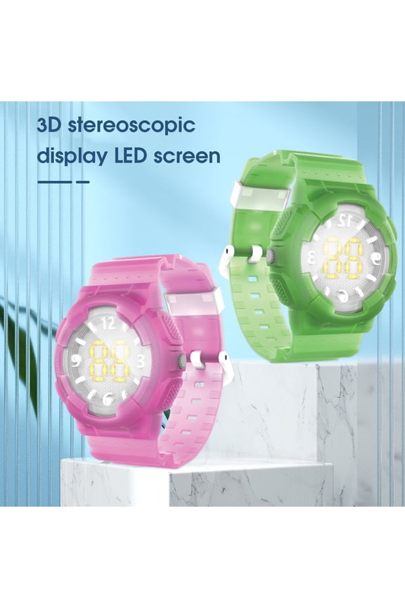 Digital Watch Life Waterproof Week Display 3D LED Screen Unisex Student LED Electronic Watch for Daily Wear