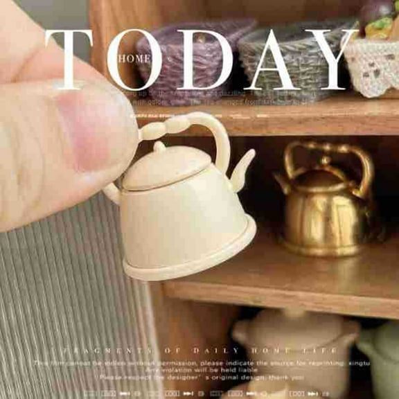 Joernso Dollhouse Simulation Kettle Realistic Looking 1:12 Miniature Kettle Pot Model Toy DIY Dollhouse Ornament Photography Prop