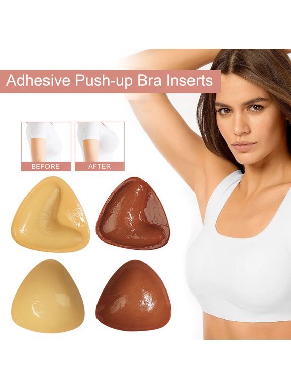 Double Sided Sticky Bra Inserts Reusable Push Up Self Adhesive Bra Pads Invisible Lift Bra Insert for Bikini Swimsuit Sports Strapless Bra
