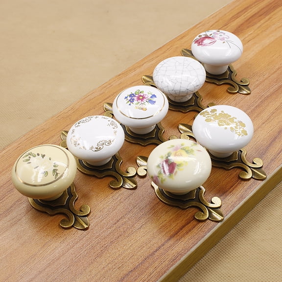 Joernso Drawer Handle Thickening Comfortable Touch Round Ceramic Cupboard Cabinet Door Knob for Furniture