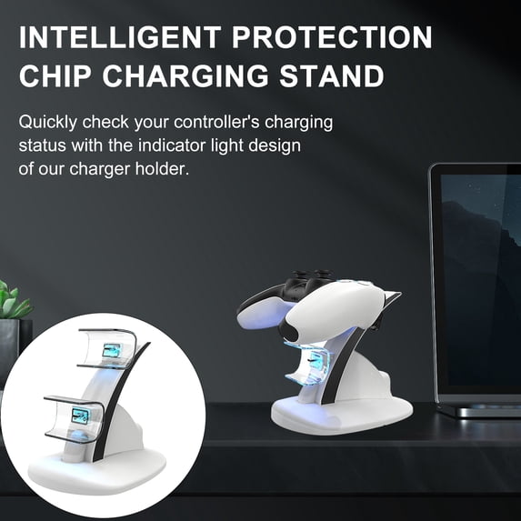 Joernso Dual Controller Charger Station with LED Indicator Fast Charging Dock Stand Short Circuit Prevention Charger for PS 5