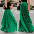 thumbnail image 1 of Joernso Elastic High Waist Pleated Skirt Women Solid Color Large Hem A-Line Long Skirt Work Leisure Skirt Streetwear, 1 of 7