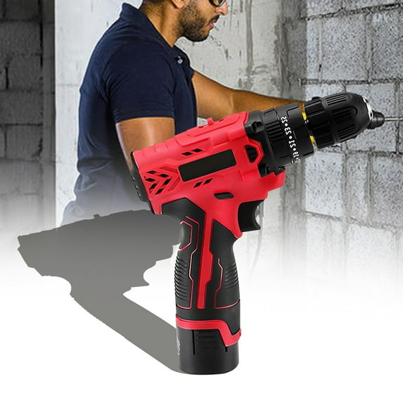 Joernso Electric Drill Impact Battery Screwdriver Cordless Wireless Power Tool for Home