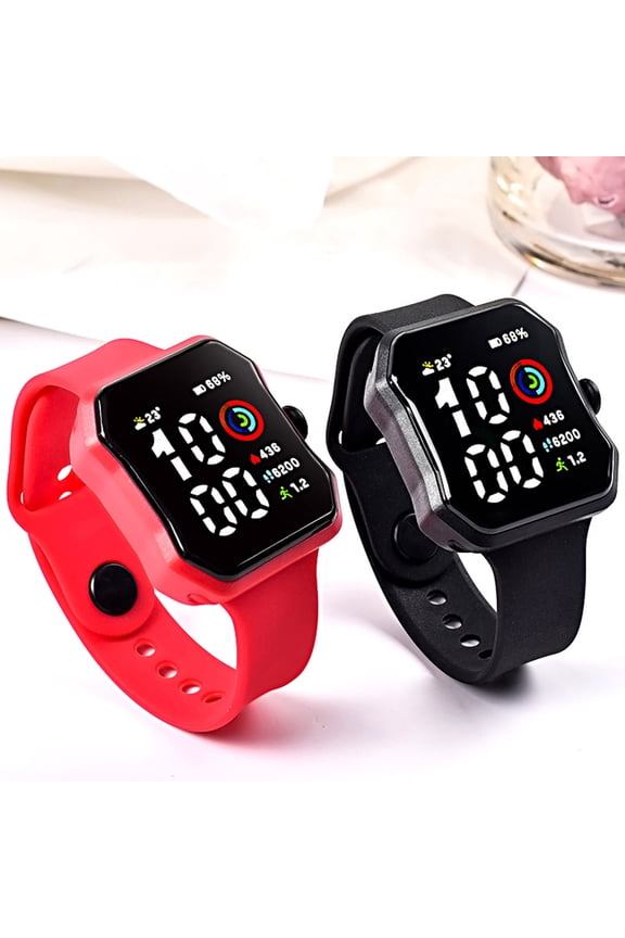 Electronic Watch Long Battery Life Waterproof Large Screen Digital Display Shock-proof Push-Button Calendar High Clarity Adjustable Strap Digital Watch Gift