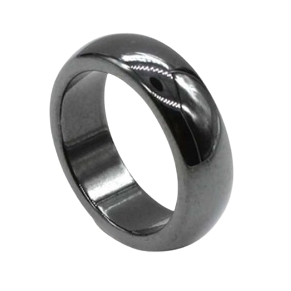 Joernso Fashion Simple 6mm Width Flat Hematite Magnetic Finger Ring Unisex Ring for Dating