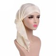 thumbnail image 1 of Joernso Fashion Women Wrinkle Long Turban Cap Head Wrap Chemo Hat Beanie Muslim Hijab, 1 of 8