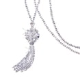 thumbnail image 1 of Joernso Faux Crystal Necklace Knotted Beaded Long Tassel Shiny All Match Good Gloss Women Long Pendant Sweater Necklace Jewelry Gift, 1 of 8