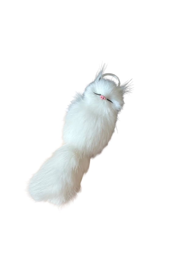Faux Fur Keychain Pendant Fox Shape Plush Textures Keyring Anniversary Keychain Decoration Car Key Accessory