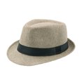 thumbnail image 1 of Joernso Fedora Hat Wide Brim Sun Protection Solid Color Panama Cap Boater Summer Beach Sunhat for Vacation, 1 of 8