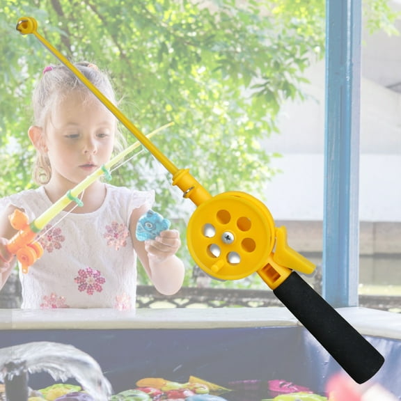 Joernso Fishing Bait Pole Rust-proof Delicate Yellow Ice Fishing Rod for Outdoor