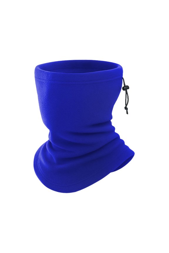 Fleece Neckerchief Scarf Solid Color Adjustable Drawstring Warm Polar Fleece Riding Face Guard Cold Weather Scarf