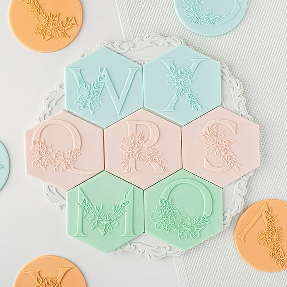 Joernso Fondant Stamp Non Stick Easy to Demold Acrylic Letter Seal Relief DIY Cookie Embosser Baking Accessories