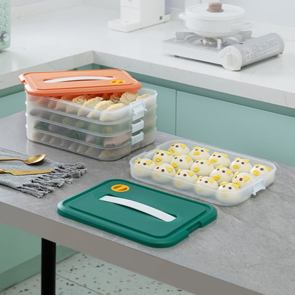 Joernso Food Storage Box with Date Dial Anti-sticking Texture PP Picnic Fruit Refrigerator Organizer Kitchen Tools