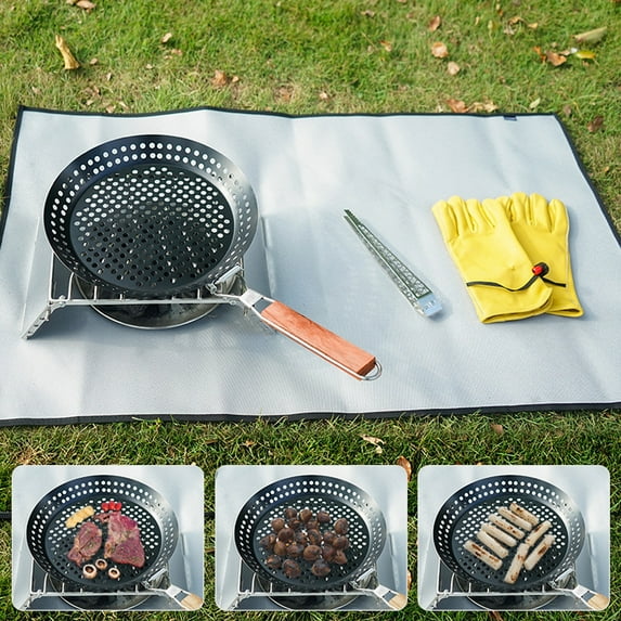 Joernso Frying Pan Portable Baking Outdoor Camping Grill Tray Barbecues