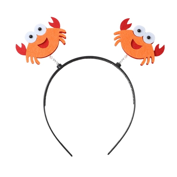 Joernso Funny Crab Decor Headband Spring Design Animal Hairband Cartoon Crab Hair Hoop Photo Props Hair Accessories