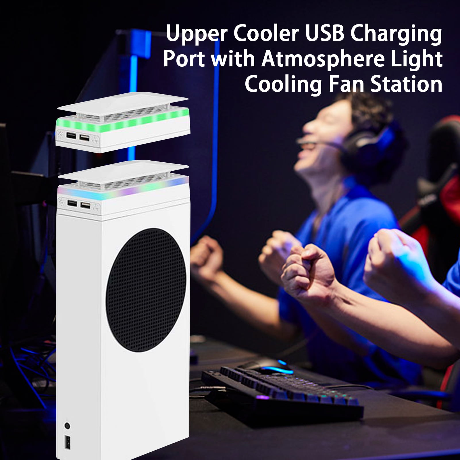 Console Fan Joernso Game Console Cooling Base 3 Gear Adjustable Dual Fans High ...