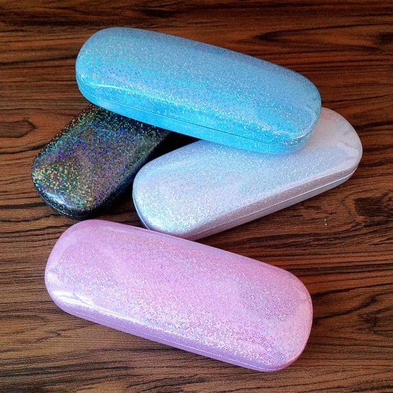 Joernso Glasses Case Glitter Anti-pressure Large Capacity Drop-resistant Portable Myopic Presbyopic Glasses Storage Box Daily Supply