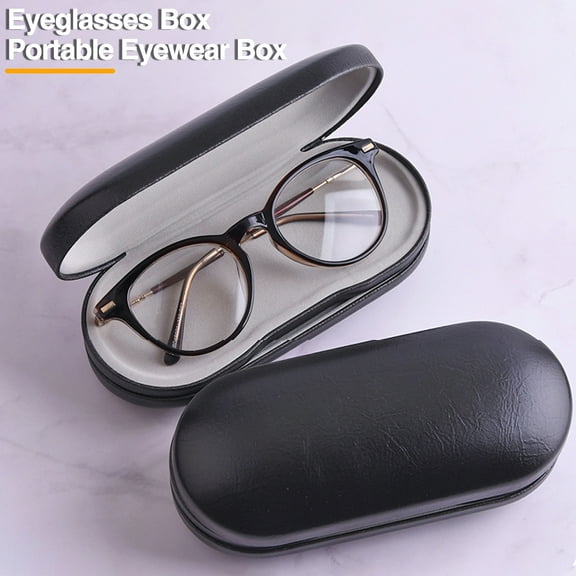 Joernso Glasses Storage Case with Built-in Mirror Portable Double-Sided 2-in-1 Contact Lens Case Eyeglasses Case Travel Kit