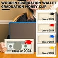thumbnail image 1 of Joernso Graduation Wooden Money Holder Class of 2024 Graduates Wallet Cash Storage Box Envelope Photo Frame Money Gift Grad Party Desktop Decoration, 1 of 8
