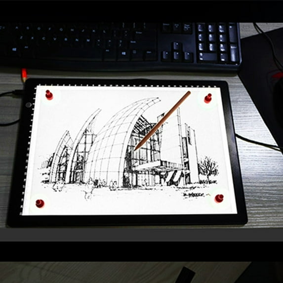Joernso Graphic Tablet Flicker-free Anti-skid Ultra-thin Magnetic LED A4 Copy Board with Scale for Sketching