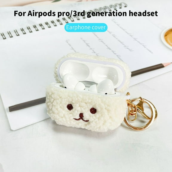 Joernso Headphone Cushion Embroidered Full Coverage Plush Bluetooth compatible Earbuds Cover for AirPods Pro
