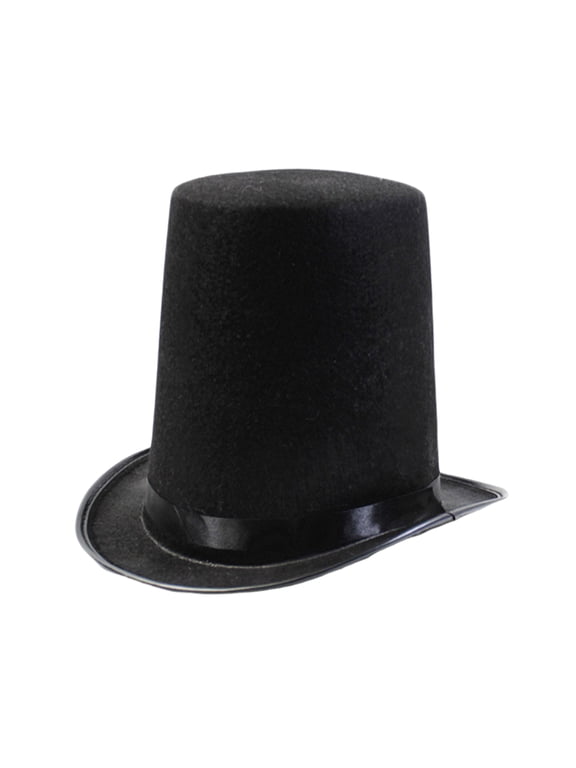High Top Hat Magician High Hat British Black Jazz Topper Hat Male And Female Court Gentleman Flat Felt Hat for Performances Role Play Christmas