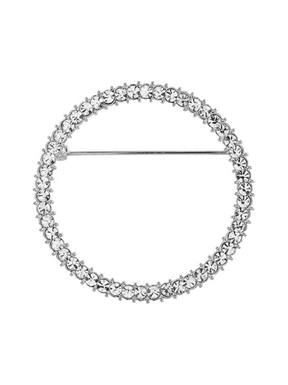 Hollow Circle Anti-Exposure Shawl Clip Shining Rhinestone Sweater Safety Pin Costume Accessories