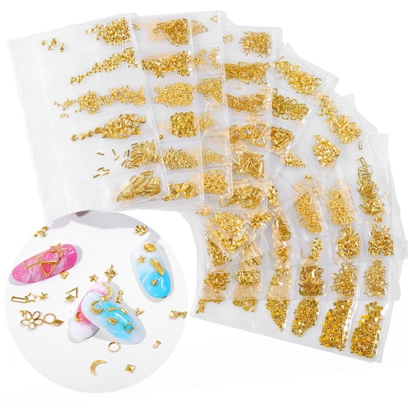 Joernso Hollow Metal Mixed Star Moon Rivet DIY Nail Art Sequins Decals Manicure Decor