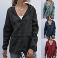 thumbnail image 1 of Joernso Hooded Jacket Solid Color Zipper Closure Thin Long Sleeve Windproof Women Jacket Female Clothing, 1 of 4